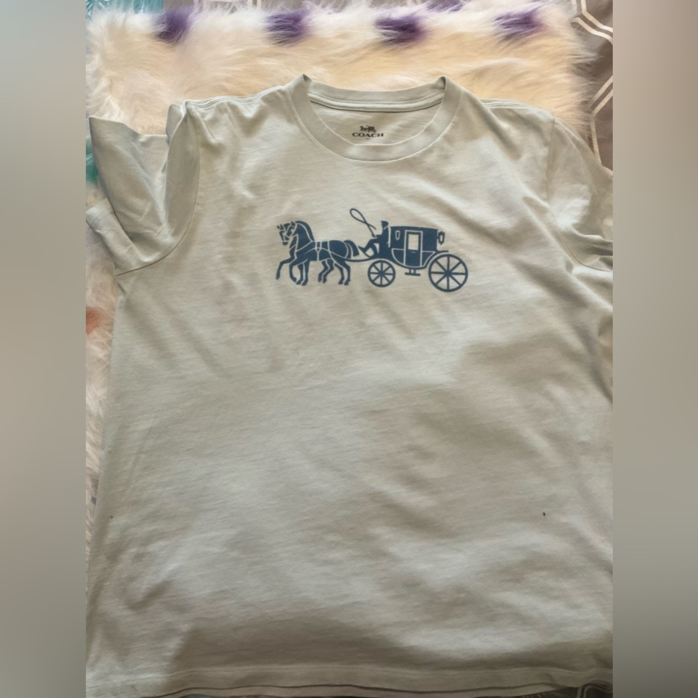 Coach 1941 Women's Embroidered Horse and Carriage T-Shirt - Baby Blue